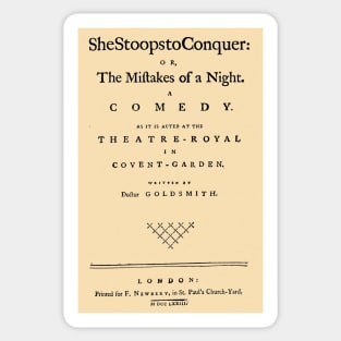 First Edition:Oliver Goldsmith She Stoops to Conquer Sticker